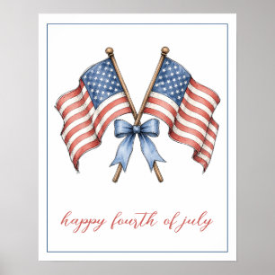 Patriotiska amerikanska flaggor fjärde juli poster