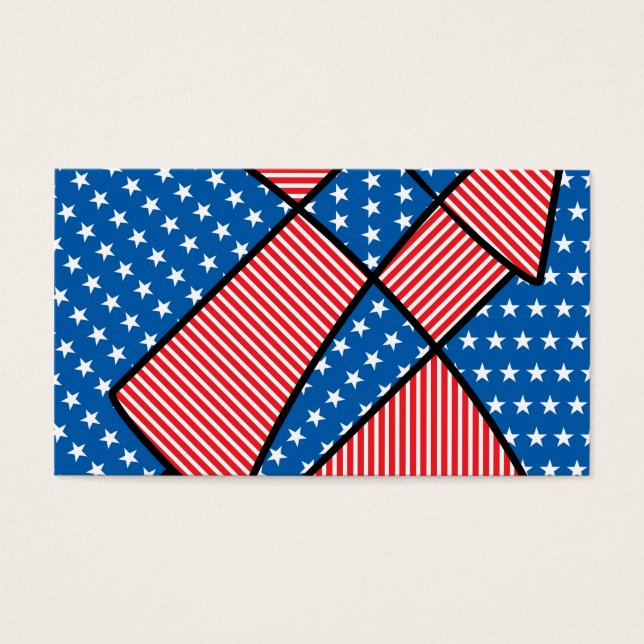 Patriotiska amerikanska fyrverkerier visitkort (Framsidan)