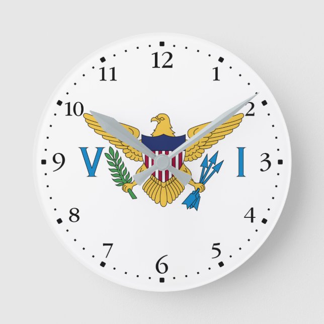 Patriotiska Amerikanska Jungfruöarna, Flagga Rund Klocka (Framsida)