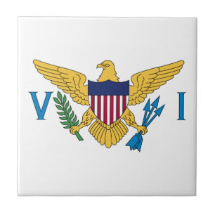 Patriotiska Amerikanska Jungfruöarnas flagga Kakelplatta