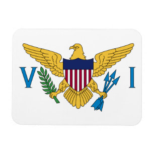Patriotiska Amerikanska Jungfruöarnas flagga Magnet