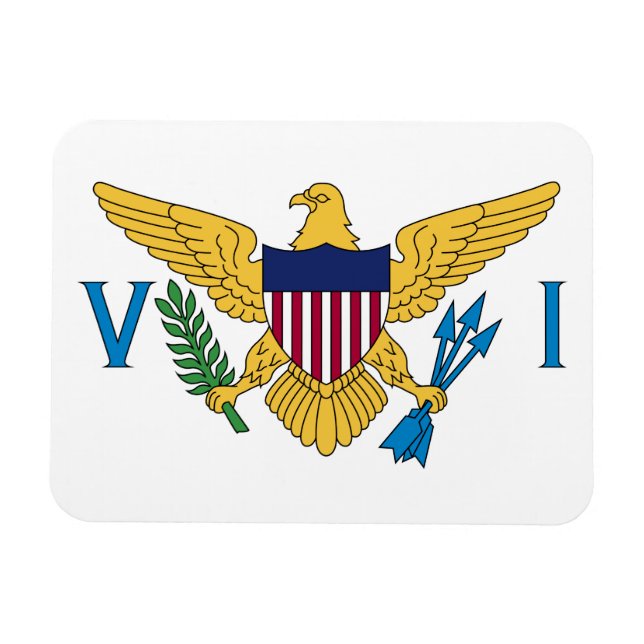 Patriotiska Amerikanska Jungfruöarnas flagga Magnet (Horisontell)
