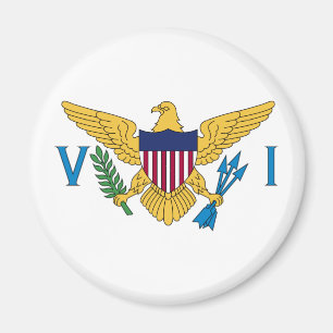 Patriotiska Amerikanska Jungfruöarnas flagga Magnet