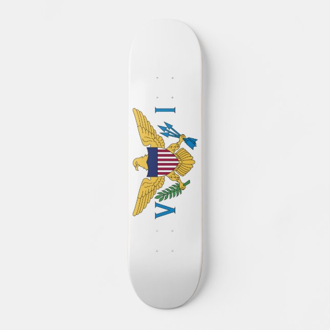 Patriotiska Amerikanska Jungfruöarnas Flagga Mini Skateboard Bräda 18,5 Cm (Framsida)