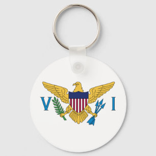 Patriotiska Amerikanska Jungfruöarnas flagga Nyckelring