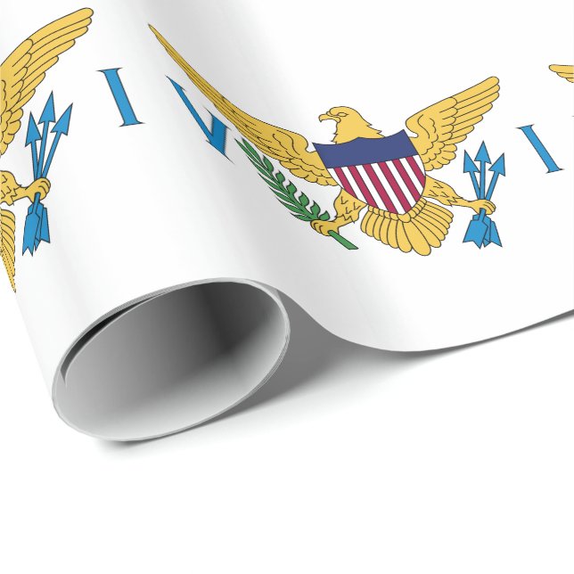 Patriotiska Amerikanska Jungfruöarnas flagga Presentpapper (Rullad Hörn)