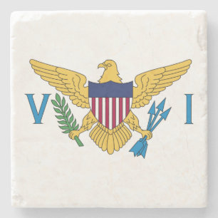 Patriotiska Amerikanska Jungfruöarnas flagga Stenunderlägg