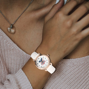 Patriotiska amerikanska örnen 250-årsjubileum kul armbandsur