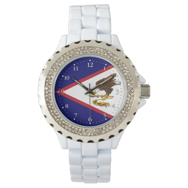 Patriotiska Amerikanska Samoa-flaggan Armbandsur (Framsida)
