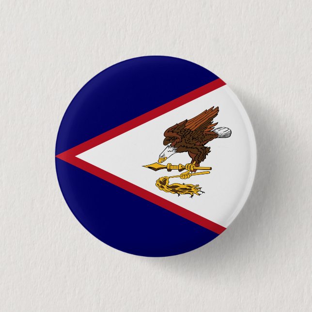 Patriotiska Amerikanska Samoa-flaggan Knapp (Framsida)