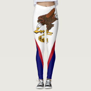 Patriotiska Amerikanska Samoa-flaggan Leggings