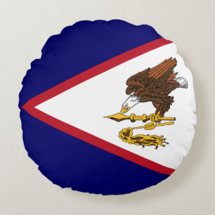 Patriotiska Amerikanska Samoa-flaggan Rund Kudde
