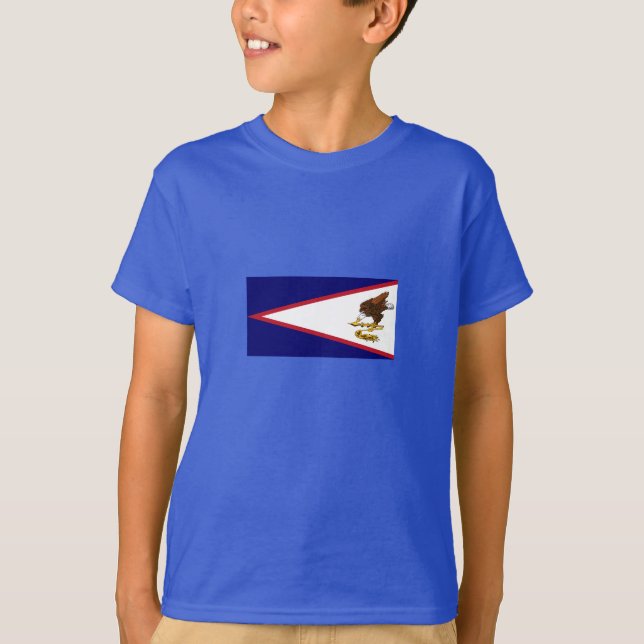 Patriotiska Amerikanska Samoa flaggan T Shirt (Framsida)