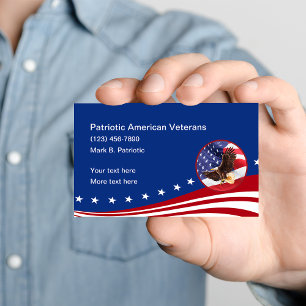 Patriotiska amerikanska veteraner som tjänade visitkort