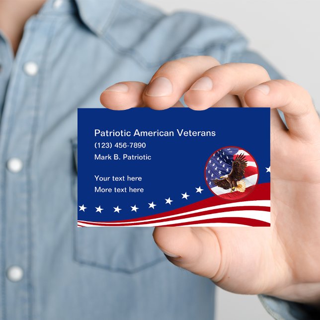 Patriotiska amerikanska veteraner som tjänade visitkort (Skapare uppladdad)