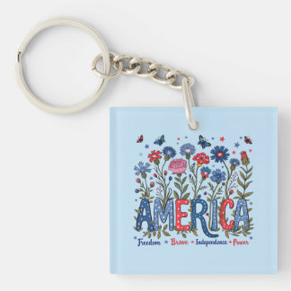 Patriotiska amerikanska vildblommor fjärde juli US