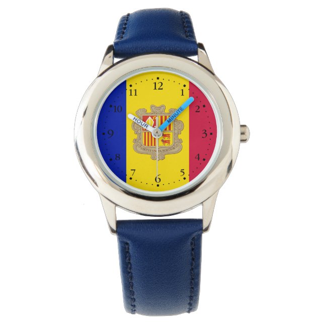 Patriotiska Andorraflaggan Armbandsur (Framsida)
