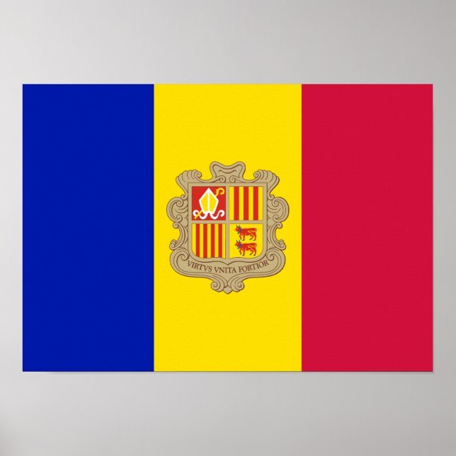 Patriotiska Andorraflaggan Poster (Framsidan)
