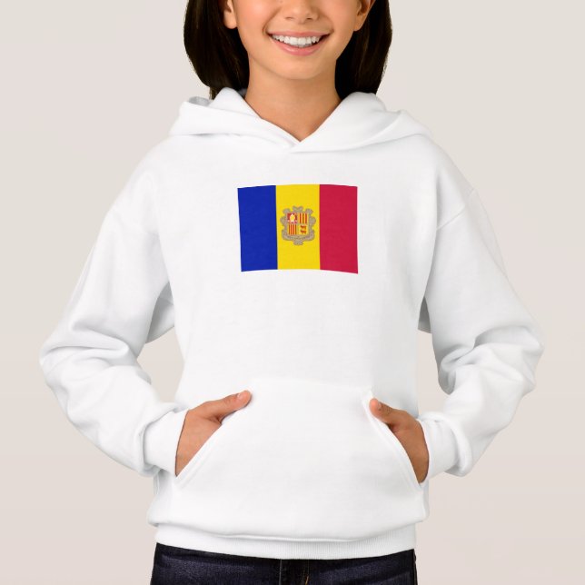 Patriotiska Andorraflaggan T Shirt (Framsida)