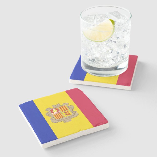 Patriotiska Andorraflaggan Underlägg Sten (Sidan)