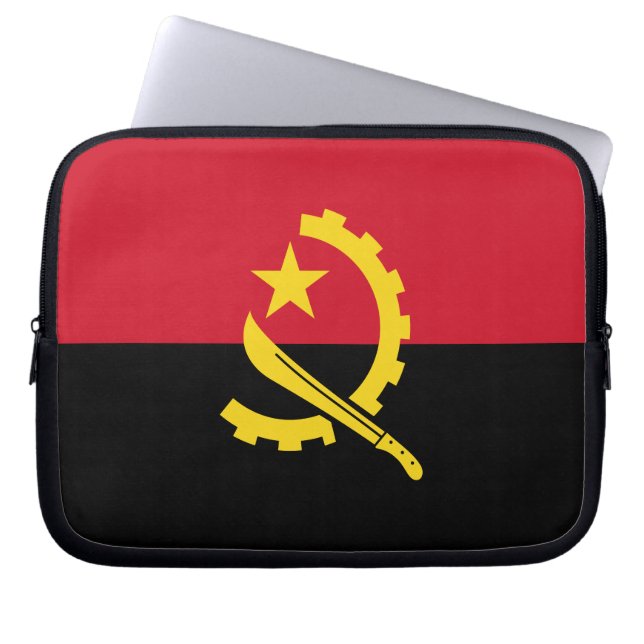 Patriotiska angolanska flaggan laptop fodral (Framsidan)