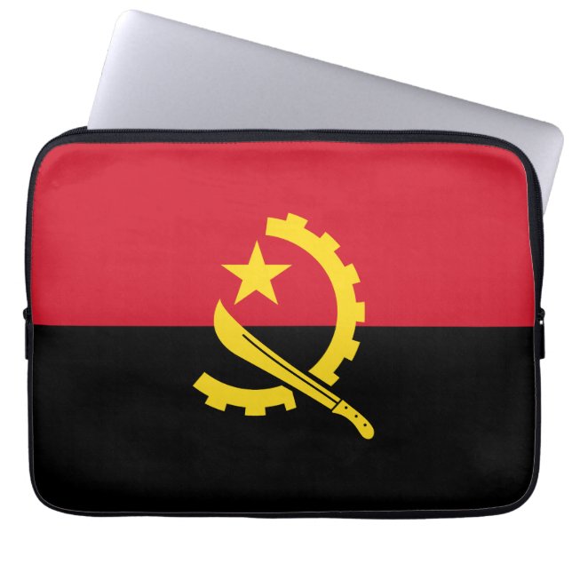 Patriotiska angolanska flaggan laptop fodral (Framsidan)