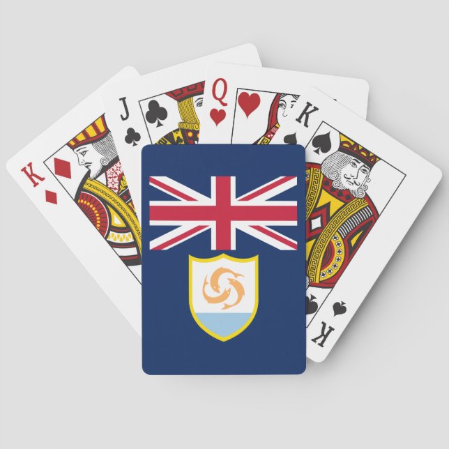 Patriotiska Anguilla Flagga Spelkort (Baksidan)
