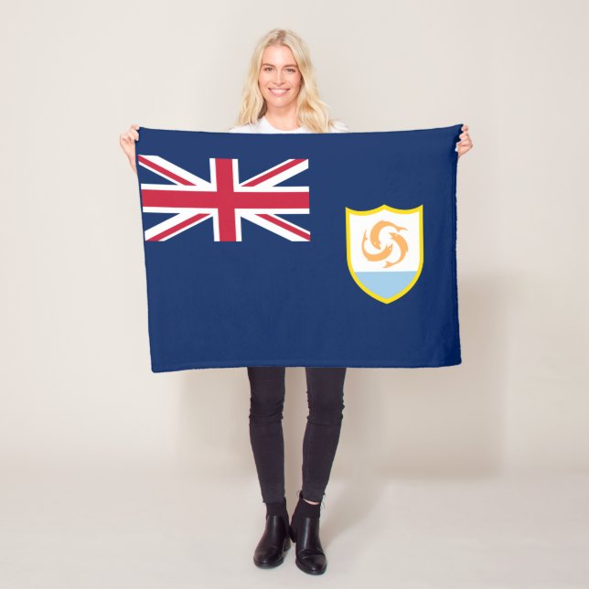 Patriotiska Anguillas flagga Fleecefilt (På plats)