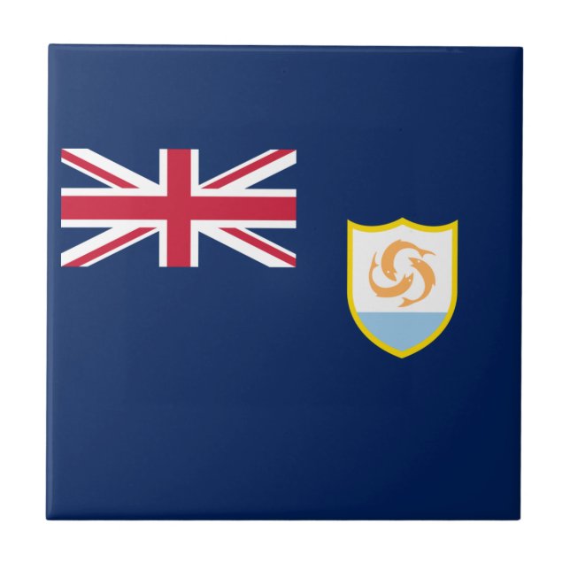 Patriotiska Anguillas flagga Kakelplatta (Framsidan)