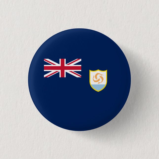 Patriotiska Anguillas flagga Knapp (Framsida)