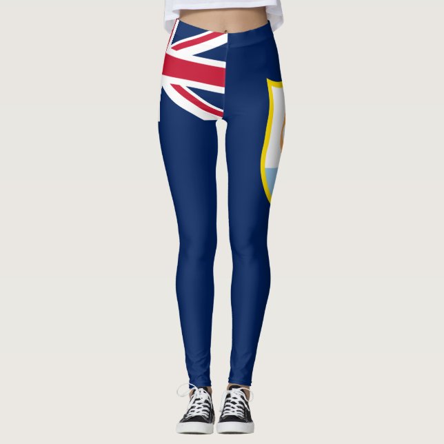 Patriotiska Anguillas flagga Leggings (Framsida)