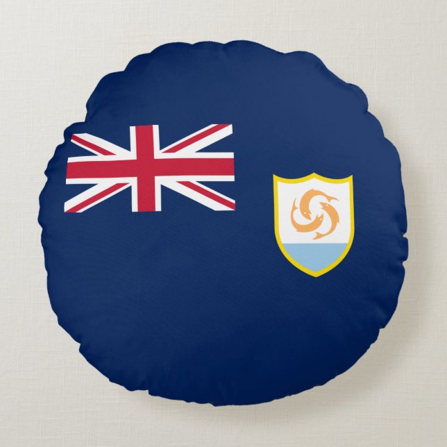 Patriotiska Anguillas flagga Rund Kudde (Framsidan)