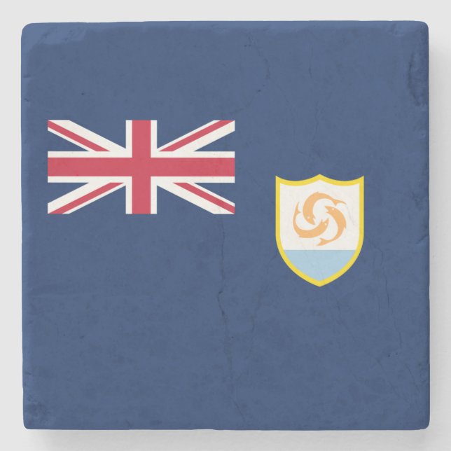 Patriotiska Anguillas flagga Stenunderlägg (Framsidan)