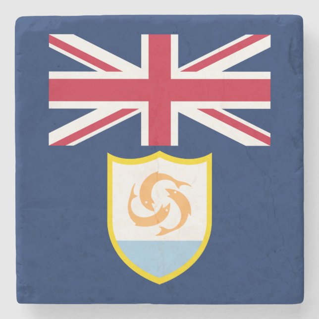 Patriotiska Anguillas flagga Stenunderlägg (Framsidan)