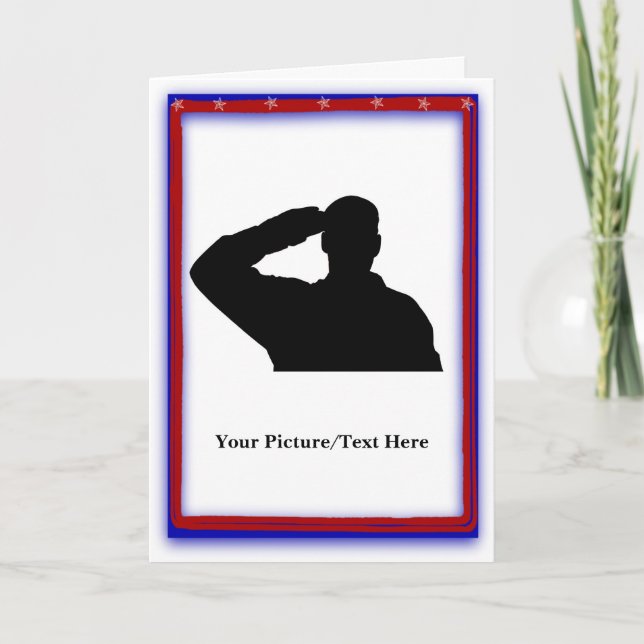 Patriotiska anpassningsbara utskärningskort tack kort (Framsida)