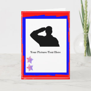 Patriotiska anpassningsbara utskärningskort tack kort