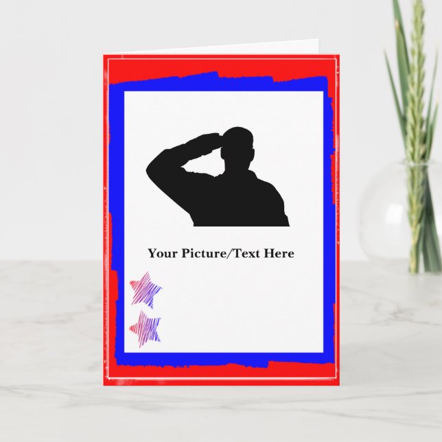 Patriotiska anpassningsbara utskärningskort tack kort (Framsida)
