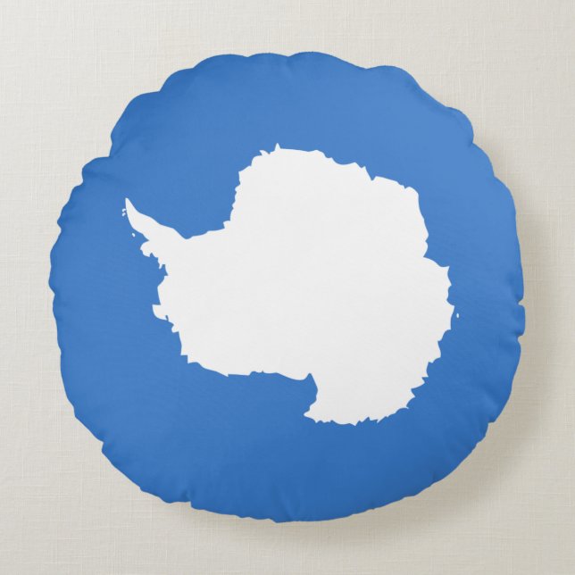 Patriotiska Antarktisflaggan Rund Kudde (Framsidan)