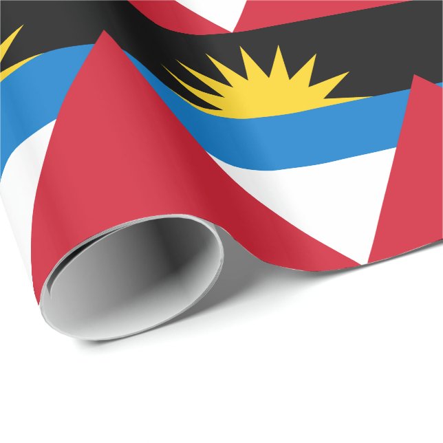 Patriotiska Antigua och Barbuda flagga Presentpapper (Rullad Hörn)