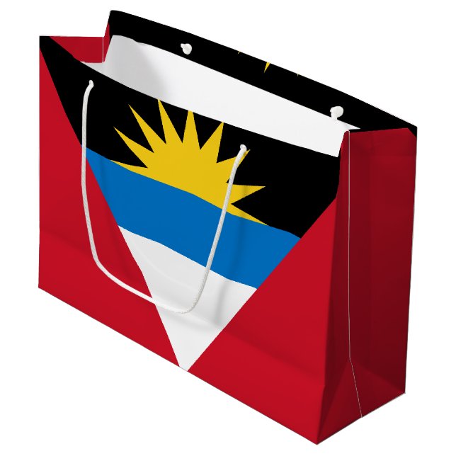 Patriotiska Antigua och Barbuda flaggan (Framsidan Vinklad)