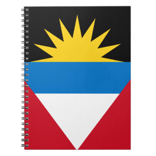 Patriotiska Antigua och Barbuda flaggan Anteckningsbok Med Spiral