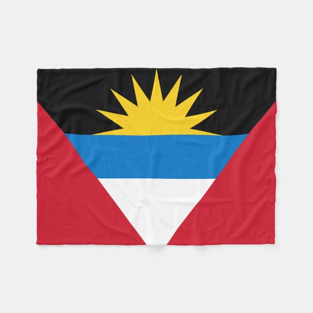 Patriotiska Antigua och Barbuda flaggan Fleecefilt (Framsidan (Horisontell))