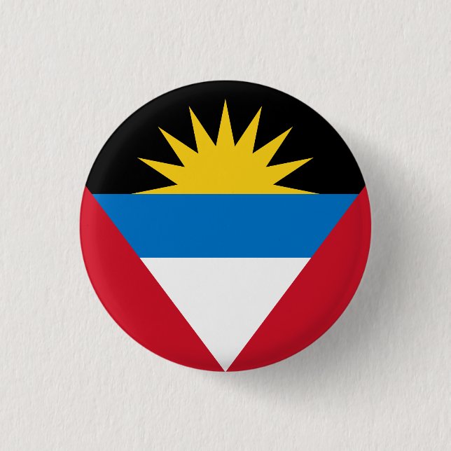 Patriotiska Antigua och Barbuda flaggan Knapp (Framsida)