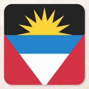 Patriotiska Antigua och Barbuda-flaggan Underlägg Papper Kvadrat