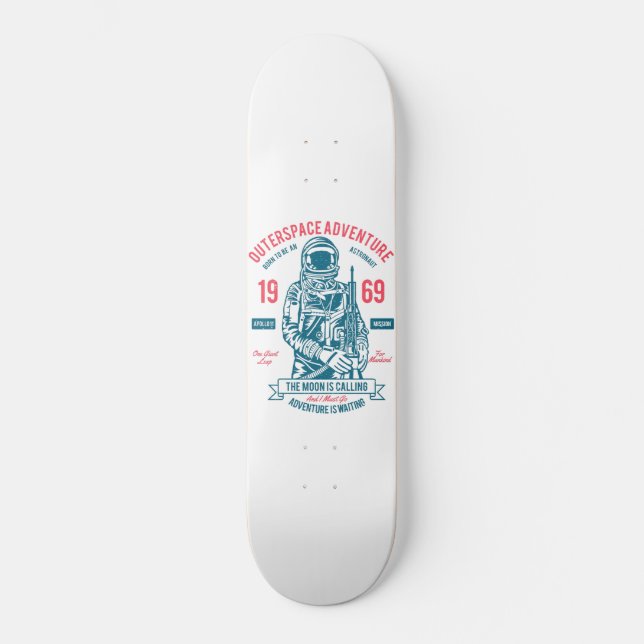 Patriotiska Apollo 11-uppdraget Mini Skateboard Bräda 18,5 Cm (Framsida)