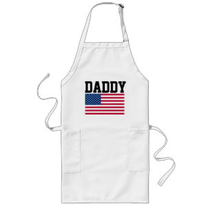 PATRIOTISKA Aprons från pappa FARS DAG "DADDY" Långt Förkläde