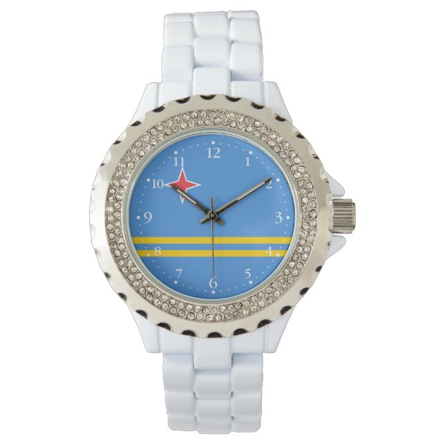 Patriotiska Arubaflaggan Armbandsur (Framsida)