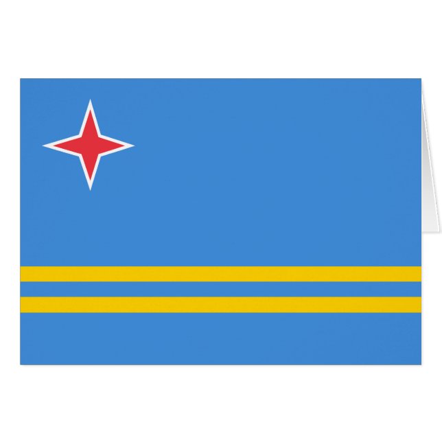 Patriotiska Arubaflaggan Hälsningskort (Framsidan Horizontal)