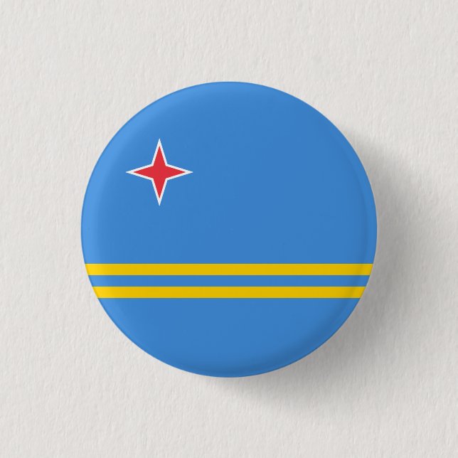 Patriotiska Arubaflaggan Knapp (Framsida)