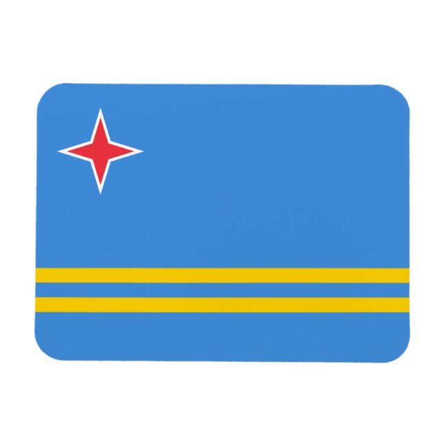 Patriotiska Arubaflaggan Magnet (Horisontell)